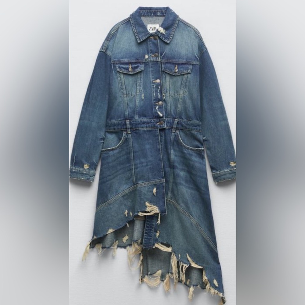 NWT Zara denim asymmetric dress size XL